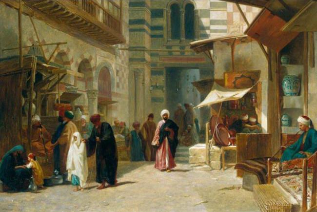 THE OPIUM BAZAAR CAIRO. Frederick Goodall