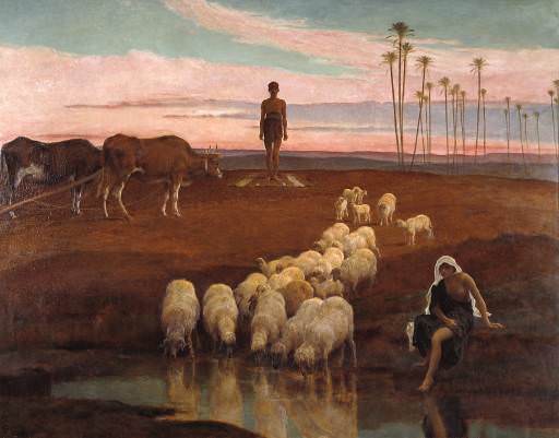 The Ploughman and the Shepherdess Time of the Evening Prayer 1897. Frederick Goodall