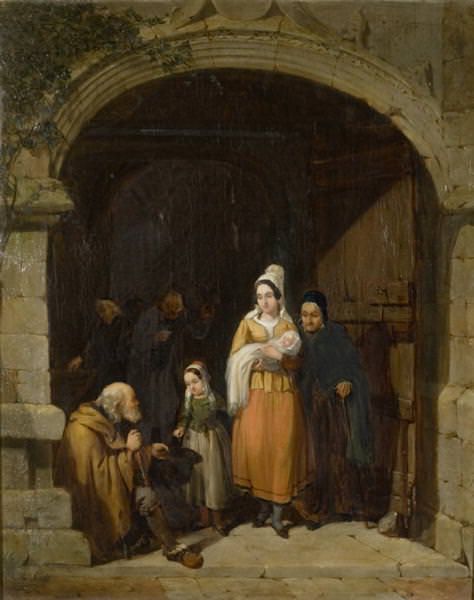 На выходе из бретонской церкви, 1840. Фредерик Гудолл