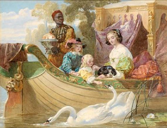 Queen Henrietta Maria And Her Children On The River. Frederick Goodall