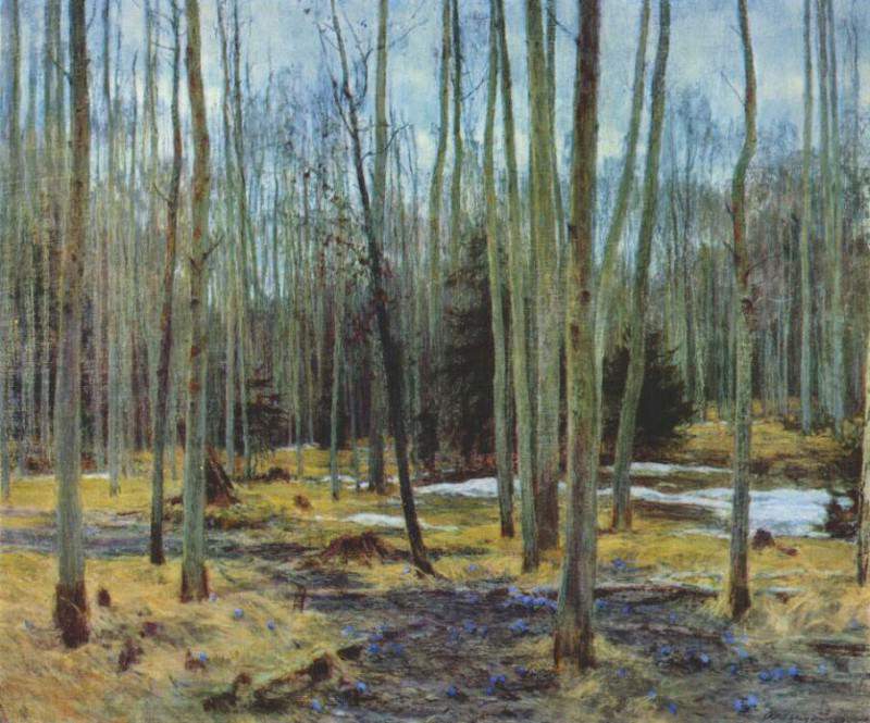 gritsay snowdrops (aspen grove) 1954 (картина) — Алексей Михайлович Грицай