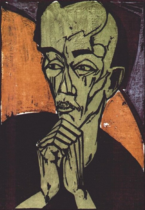 heckel portrait of a man (self-portrait) 1919. Erich Heckel