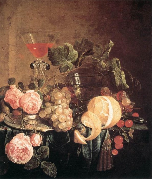 Натюрморт с цветами и фруктами. Ян Давидс де Хем