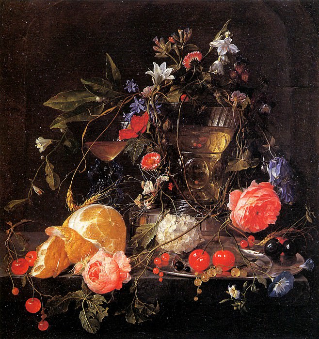 and Cornelis Flower still life. Jan Davidsz De Heem