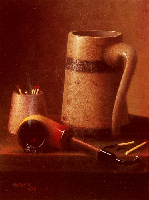 Still Life Pipe And Mug. William Michael Harnett