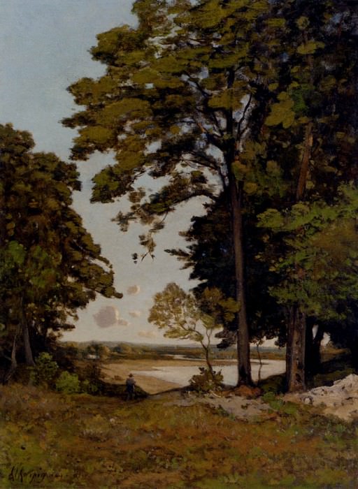 A Summers Day On The Banks Of The Allier. Henri-Joseph Harpignies