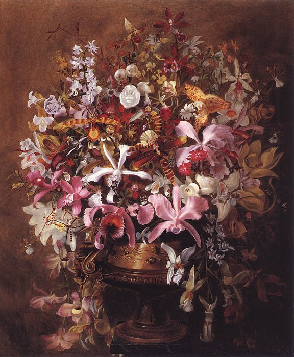 bs- William Jacob Hays- Bouquet Of Orchids. William Jacob Hays