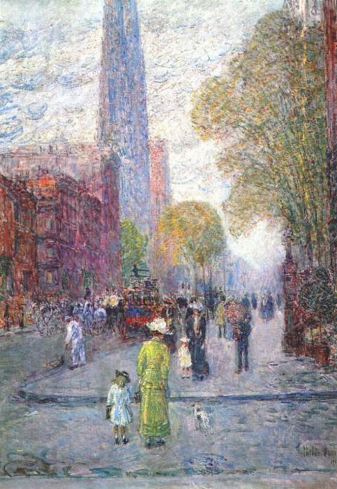 cathedral spires, spring c1900. Childe Frederick Hassam