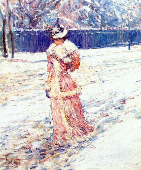 lady in pink c1890. Childe Frederick Hassam