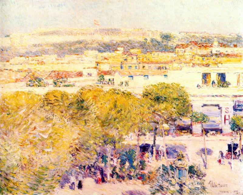 place centrale and fort cabanas, havana 1895. Childe Frederick Hassam
