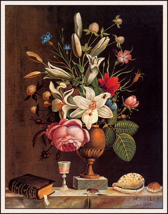 bs-flo- John E Hollen- Bouquet In Vase. Джон Е Холлен