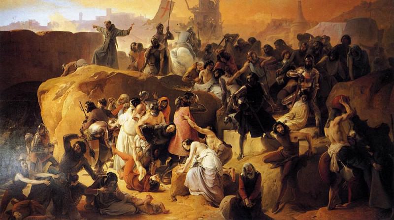 Crusaders Thirsting Near Jerusalem. Francesco Hayez