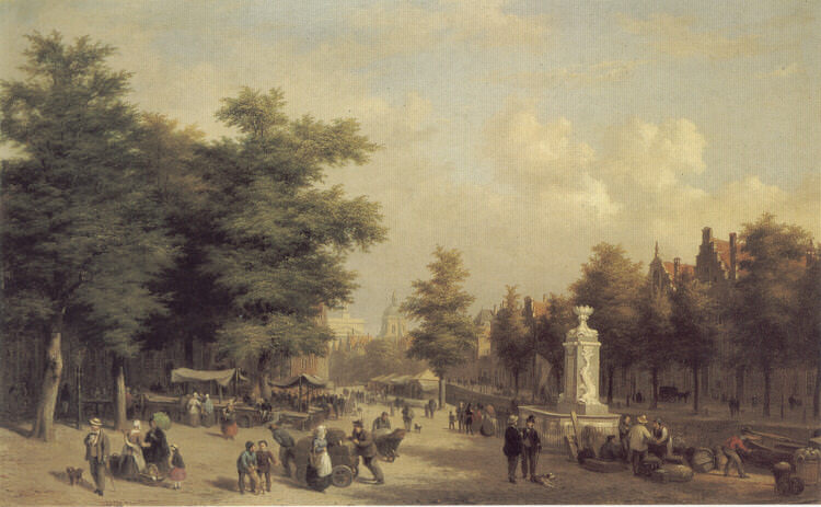 A View of Amsterdam Market. Hubertus Van Hove