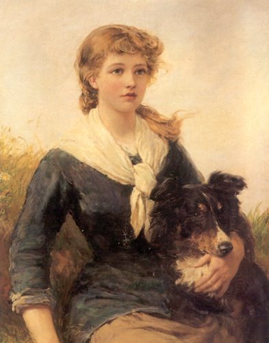 The Good Companion Girl and Her Collie 1882. Heywood Hardy