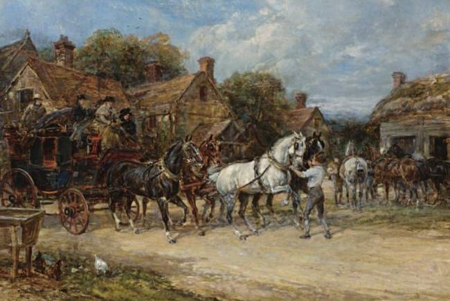 ARRIVAL OF THE COACH. Heywood Hardy