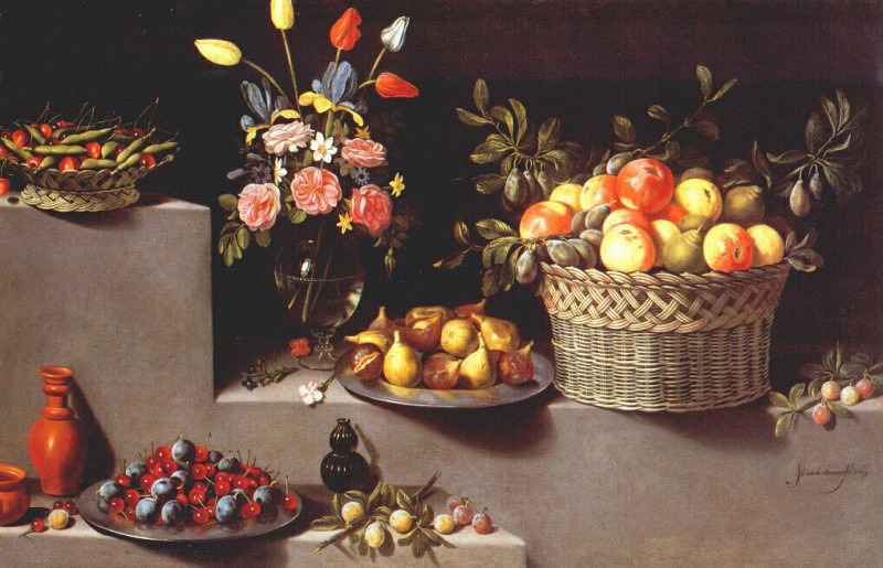 van der hamen still life with flowers and fruit 1629. Ван Дер Хамен