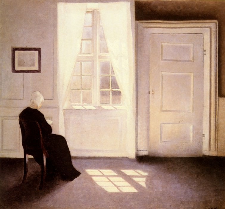 A Woman Reading By A Window. Vilhelm Hammershoi