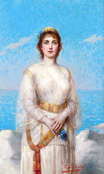 Девушка на берегу. Леон Эрбо