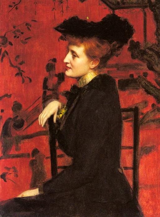 Hudson Henry John Portrait Of A Woman With A Black Hat. Джон Генри Хадсон