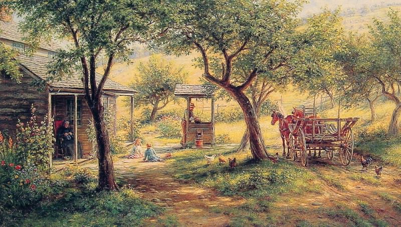 Stopping to Water His Horses. Edward Lamson Henry