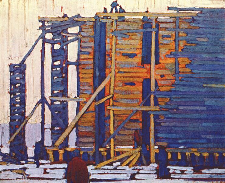Строительство ледяного дома, 1912. Лорен Харрис