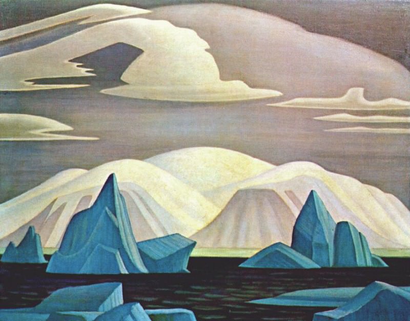 icebergs and mountains, greenland c1930. Lawren Harris