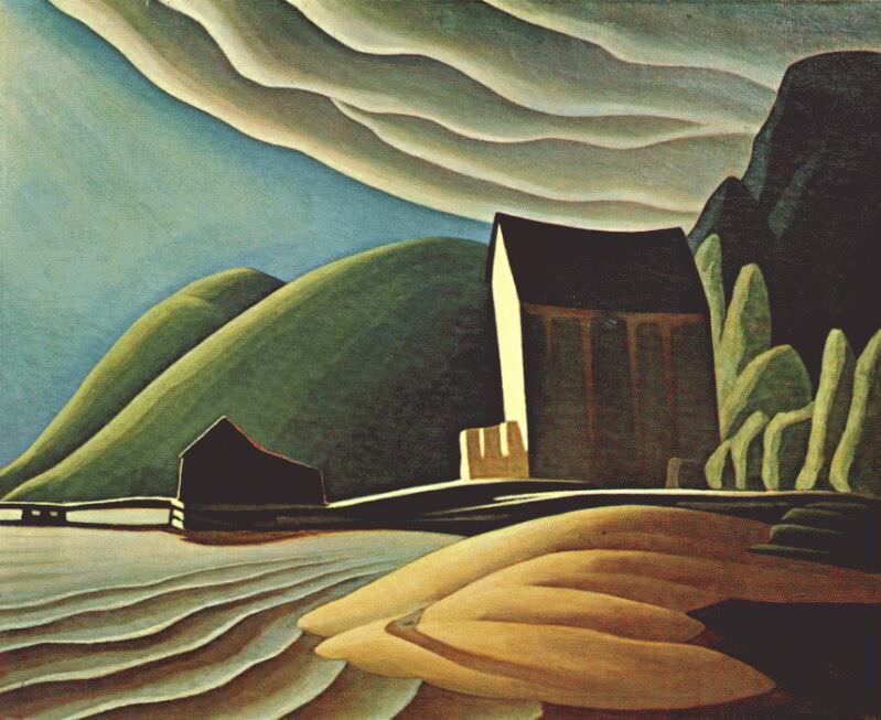 the ice house, coldwell, lake superior c1923. Lawren Harris