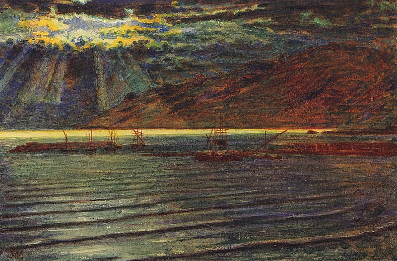 Fishingboats by Moonlight. William Holman Hunt