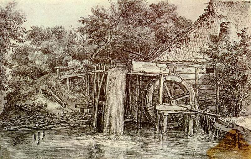 Watermill. Meindert Hobbema