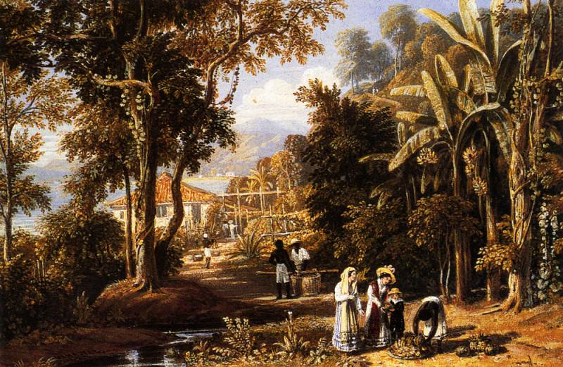 Havell William Garden Scene On The Broganza Shore Rio de Janeiro. William Havell