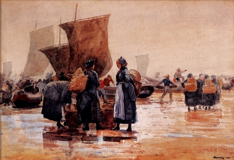 Продавцы рыбы на пляже. Уинслоу Хомер