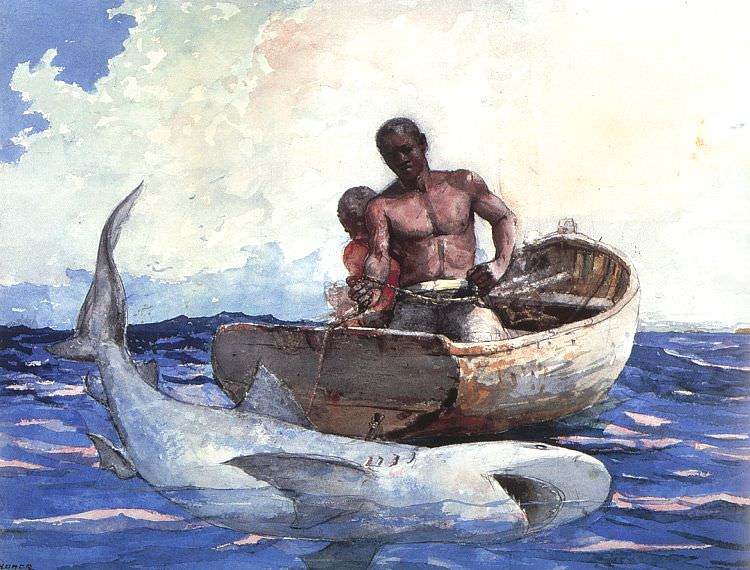 Shark Fishing. Winslow Homer