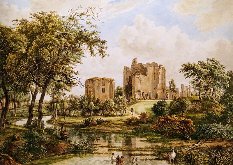 Hendriks Wybrand Landscape with ruin of castle Brederode Sun. Wybrand Hendriks