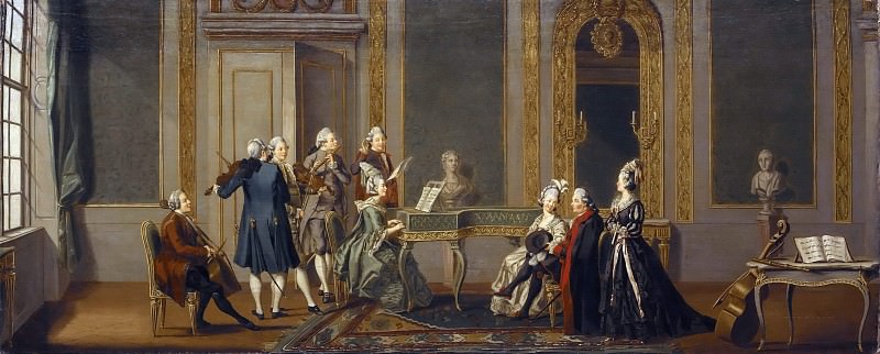 Gustavian Style Interior with a Musical Party. Pehr Hilleström