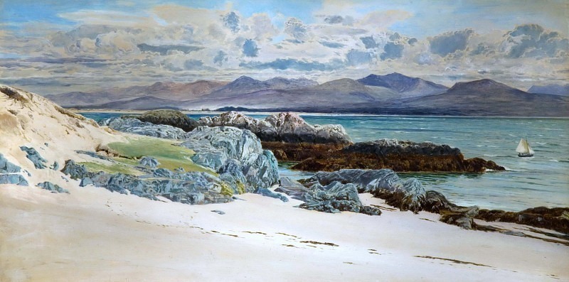 Вид на Сноудон и Кэрнарвон с острова Лланддуин. Фредерик Уильям Хейс