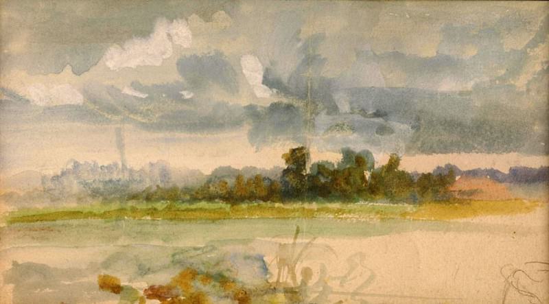 One of the Three Landscape Sketches. Hubert Von Herkomer