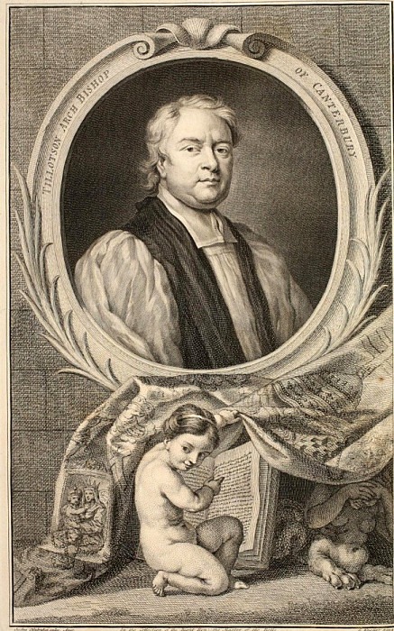 Portrait of Tillotson, Archbishop of Canterbury, Jacobus Houbraken