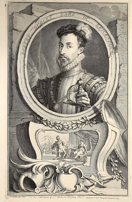 Portrait of Robert Dudley, Earl of Leicester. Jacobus Houbraken
