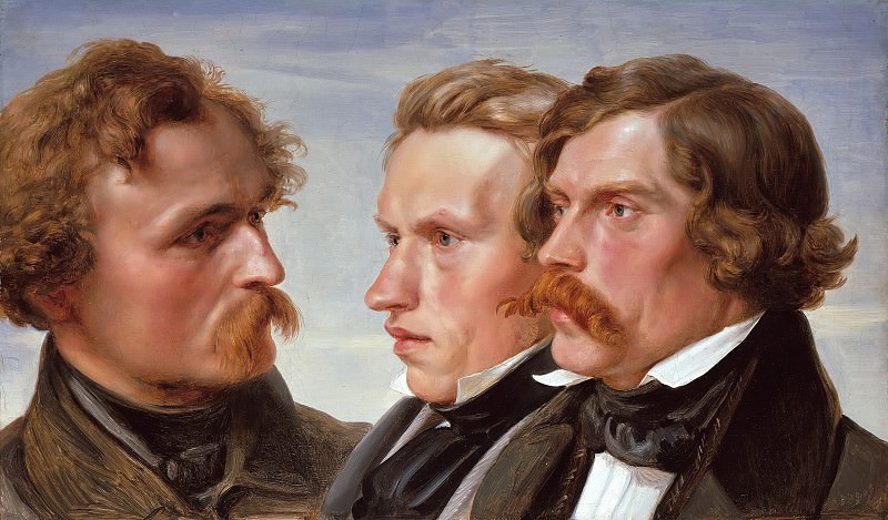 The Painters Karl Friedrich Lessing, Carl Sohn and Theodor Hildebrandt