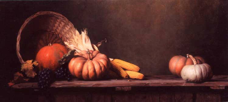 Hyde Still Life with Pumpkins and Corn. Maureen Hyde