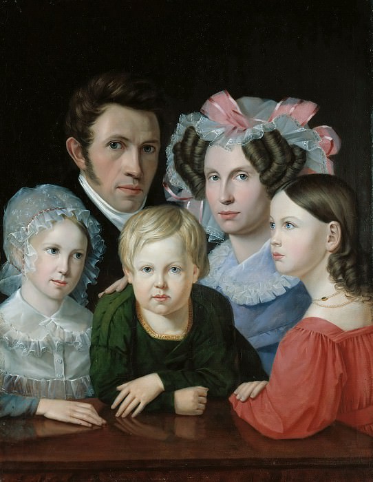 Self Portrait with his Family. Gustave Adolf Hippius
