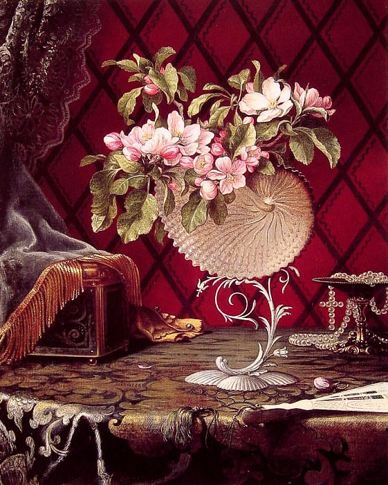 Still Life with Apple Blossoms in a Nautilus Shell. Martin Johnson Heade