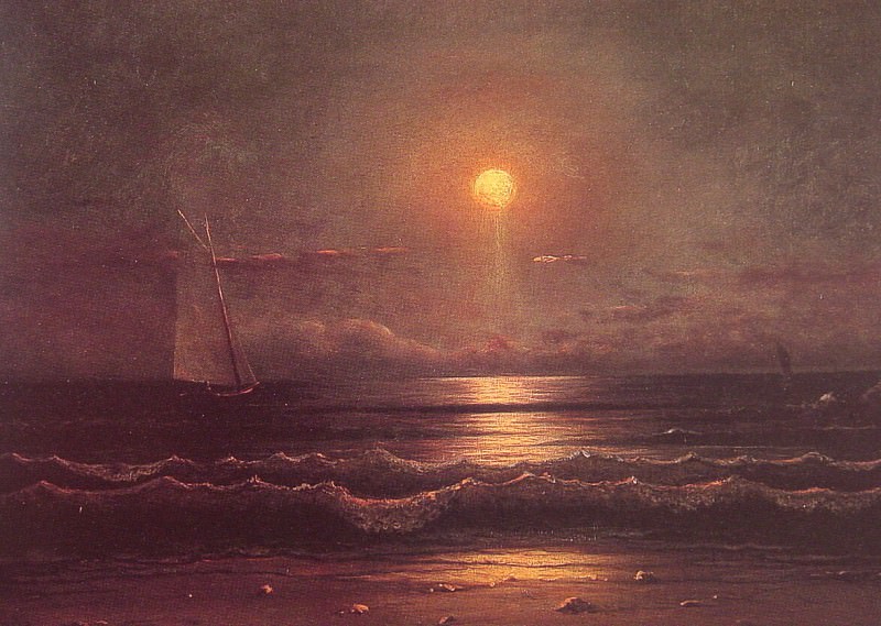 Sailing by Moonlight. Martin Johnson Heade