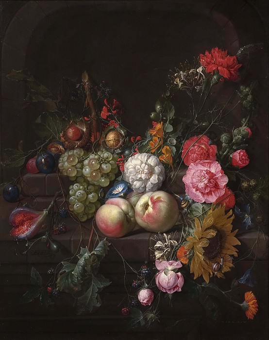 Натюрморт с цветами и фруктами. Корнелис де Хем