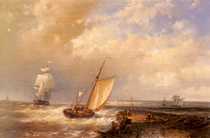 A Dutch Pink Heading Out To Sea With Shipping Beyond. Abraham Hulk