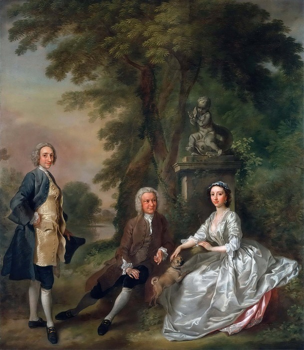 Джонатан Тайерс с дочерью Элизабет и её мужем Джоном Вудом. Фрэнсис Хейман