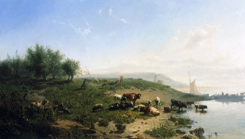Haas de Leonardus Cattle at the side of the Rijn Sun. De Leonardus Haas