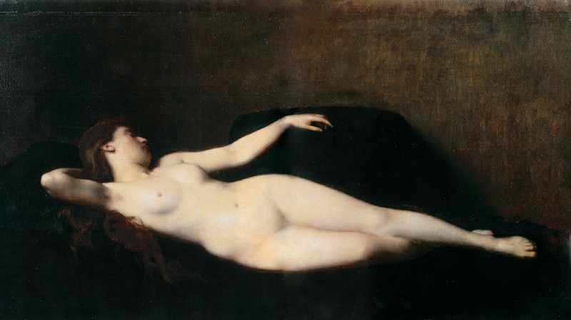  donna sul divano nero, Jean-Jacques Henner