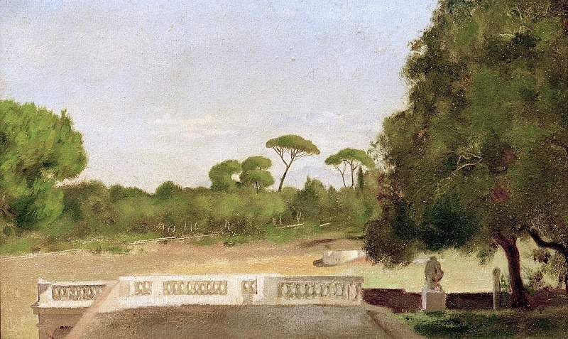 The Gardens Of The Villa Borghese - Seen From The Villa Medic. Jean-Jacques Henner