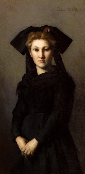 Alsace. She is waiting. Jean-Jacques Henner